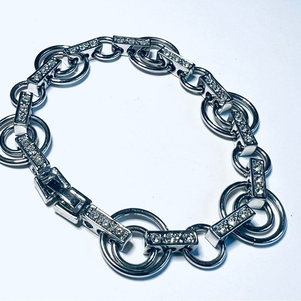 Beautiful Crystal and Double Ring Bracelet